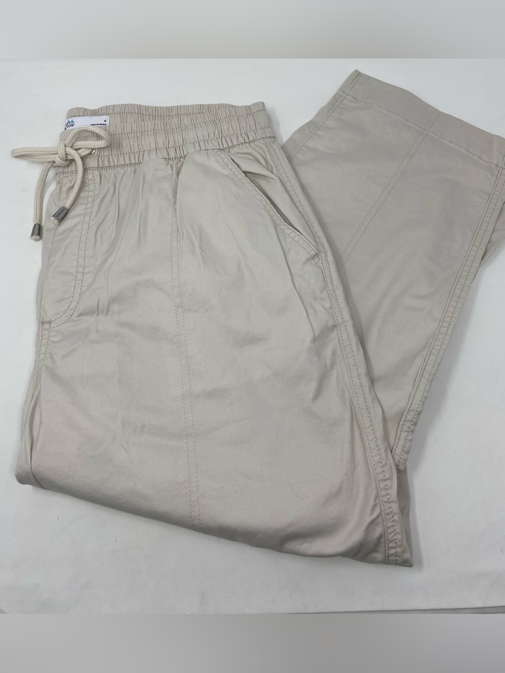 Women’s Lightweight Drawstring Pants - Light Beige Size Medium